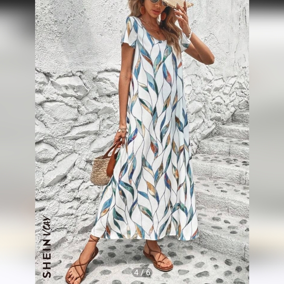 SHEIN Dresses & Skirts - SHEIN VCAY Women's L  Short Sleeve Maxi Dress